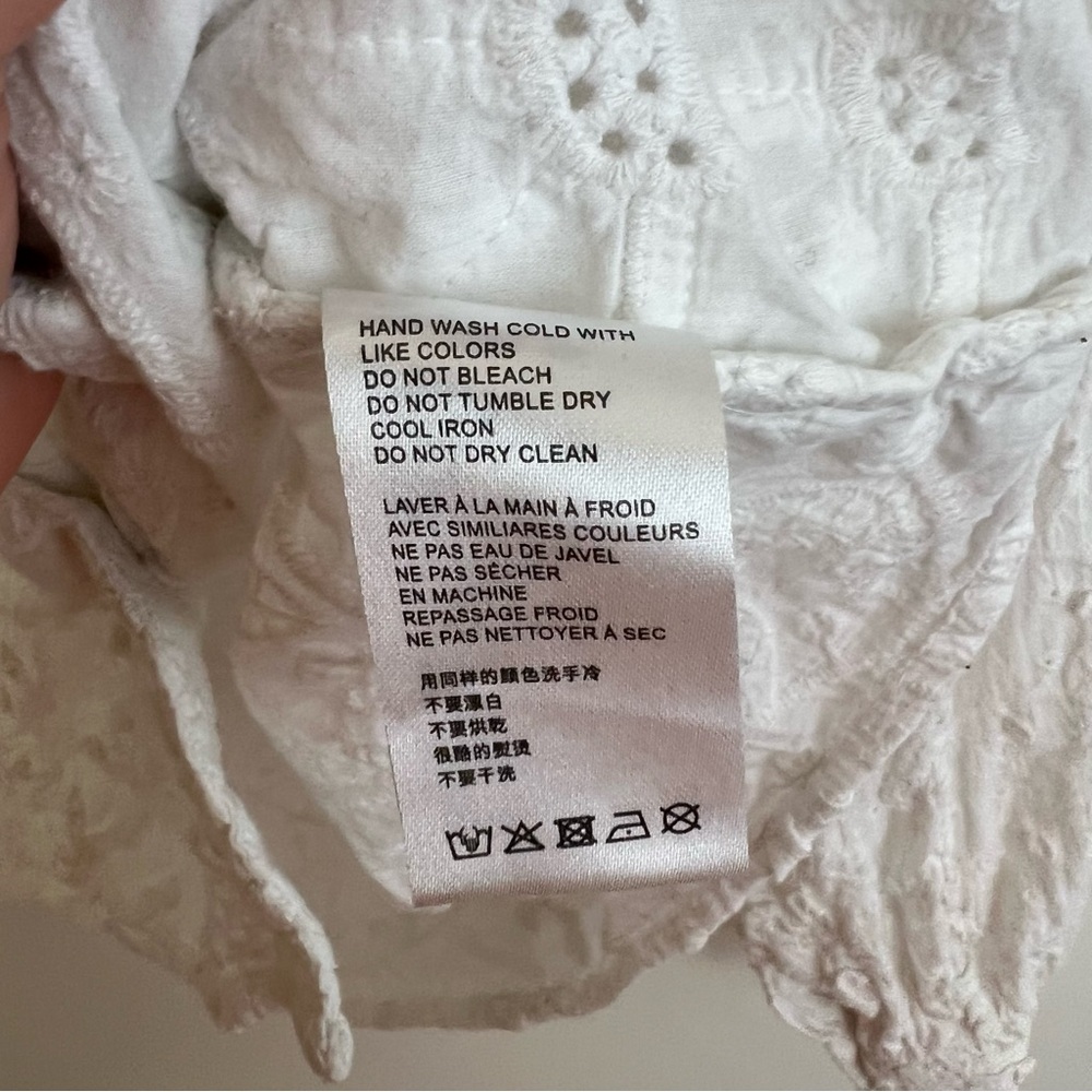 Anthropologie Seen Worn Kept Women's 6 White Peasant Top Cottagecore Prairiecore - Picture 6 of 11